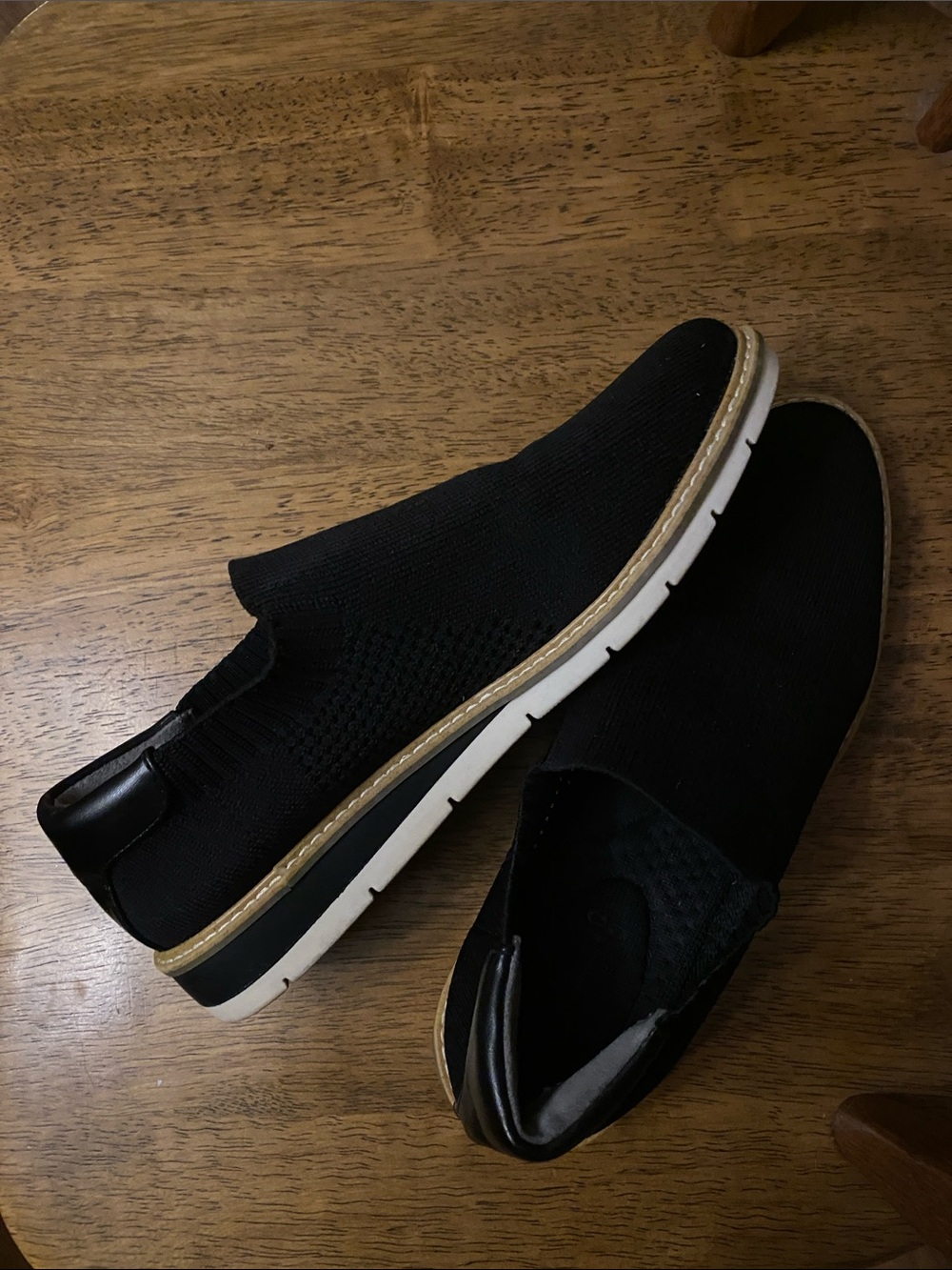 Women’s Black Slip-On Knit Casual Shoes